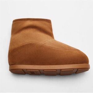 NWT Mango MNG Beyond Soft Suede Leather Winter Moon Boots Size 39 Chestnut